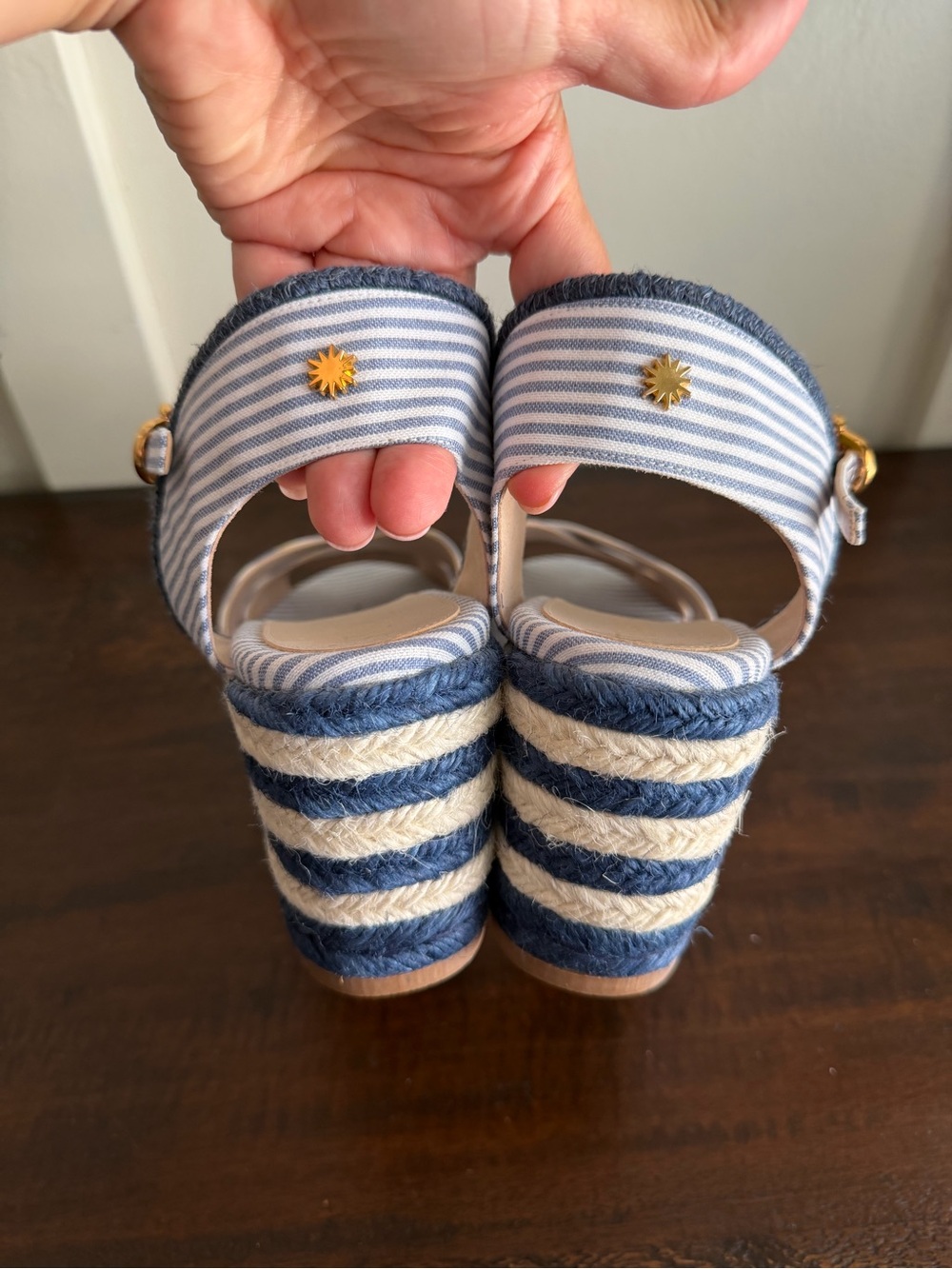 NWOT Stuart Weitzman Mirela Nautical Stripe Wedge - Picture 4 of 9